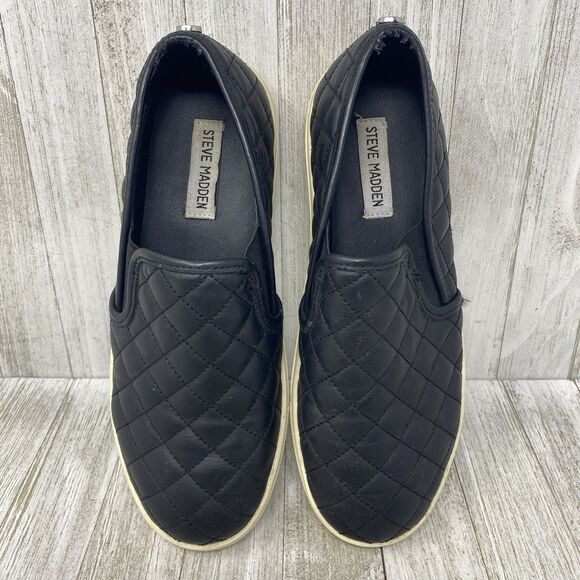 Steve Madden Ecentrcq Slip-On Comfort Shoes Women's Size 8.5M Black Quilted - Picture 6 of 9